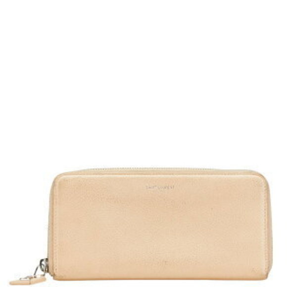Saint Laurent long Wallet beige leather - Picture 1 of 8